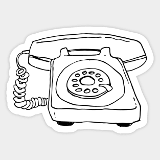 Sketchy Old Retro Rotary Phone Sticker